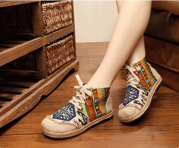 2025 New Bohemian Cotton-Linen Boots for Women