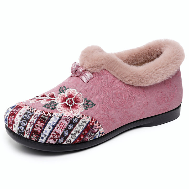 Women's Warm Floral Winter Ankle Boots – Cozy, Lightweight & Non-Slip