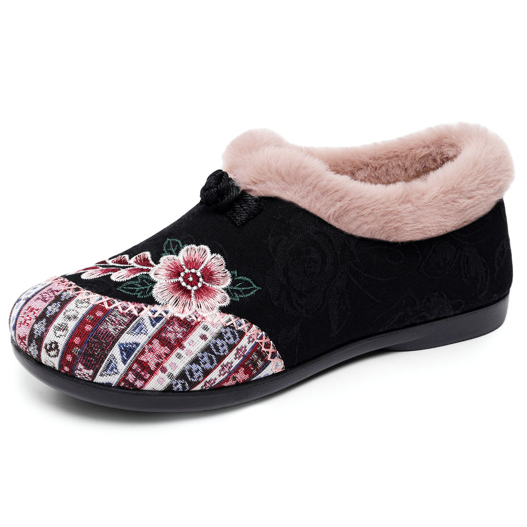 Women's Warm Floral Winter Ankle Boots – Cozy, Lightweight & Non-Slip