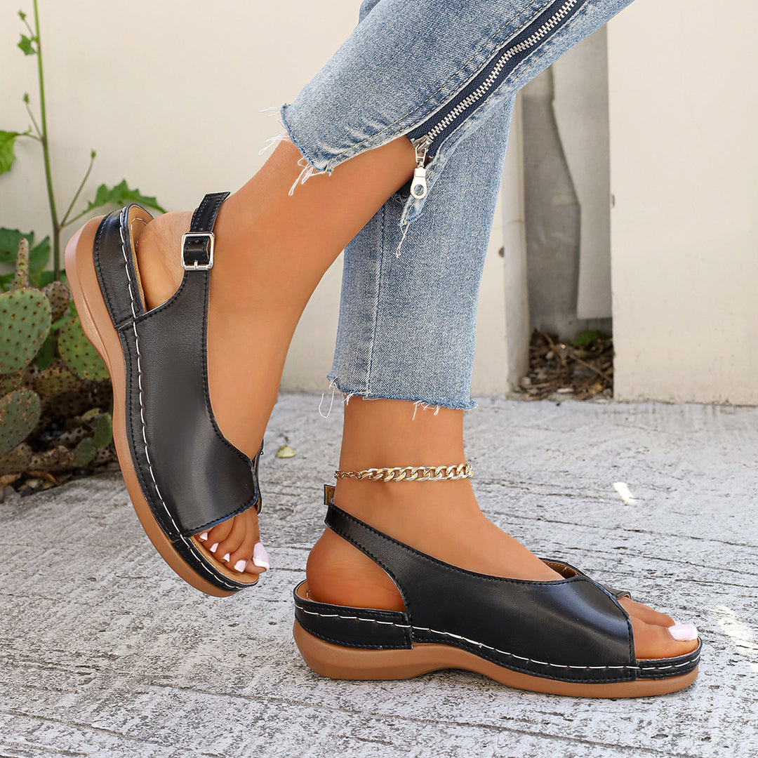 Women's Vintage Comfort Sandals – Adjustable Slingback Walking Shoes
