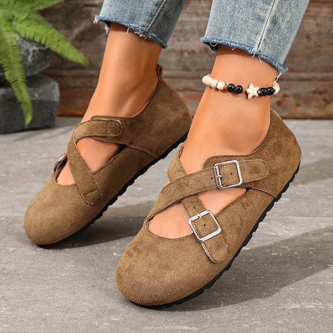 Women's Vintage Cross-Strap Comfort Flats