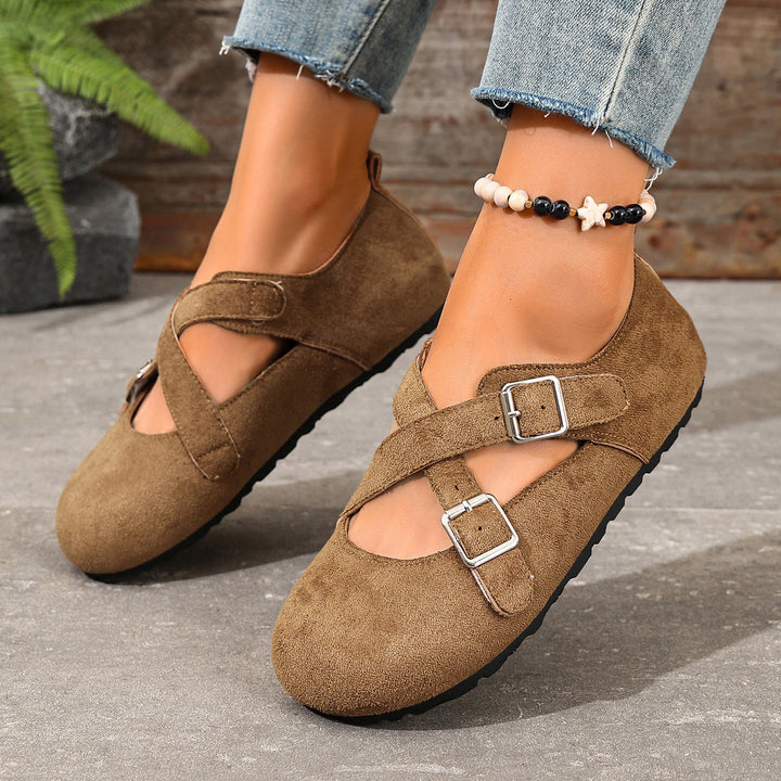 Women's Vintage Cross-Strap Comfort Flats