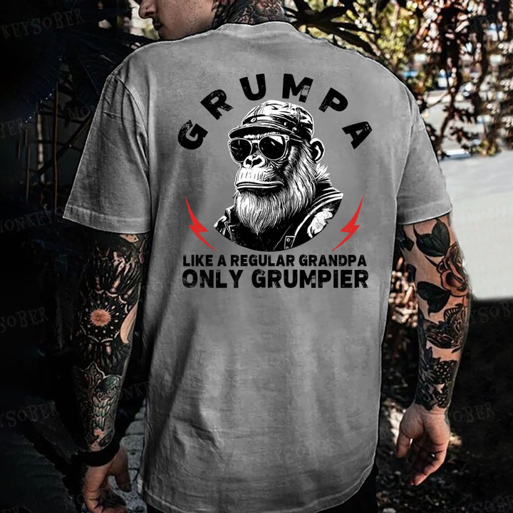 Grumpa Like A Regular Grandpa Only Grumpier  Monkey T-shirt