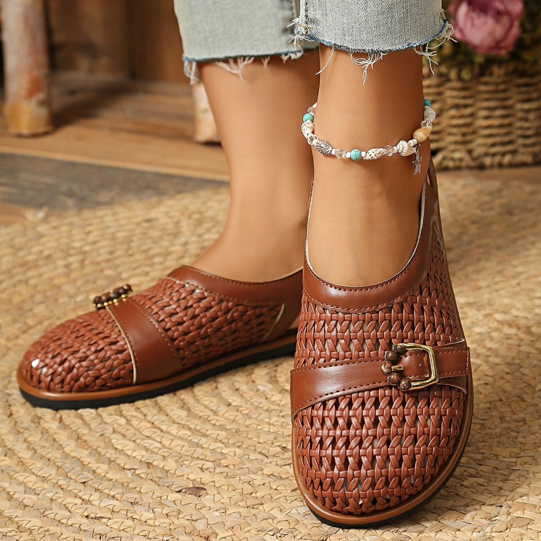Breathable Cutout Comfort Shoes – Soft Leather Slip-Ons for All-Day Support
