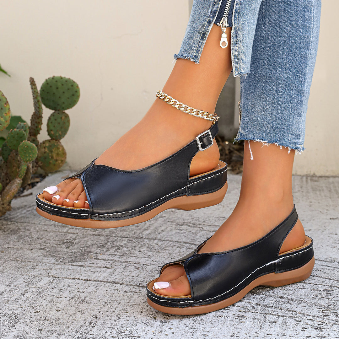 Women's Vintage Comfort Sandals – Adjustable Slingback Walking Shoes