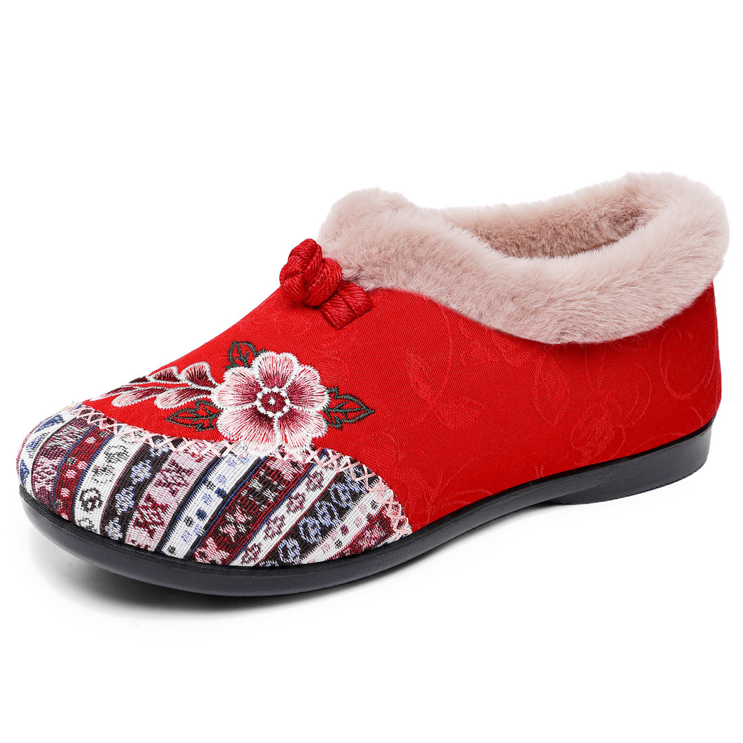 Women's Warm Floral Winter Ankle Boots – Cozy, Lightweight & Non-Slip