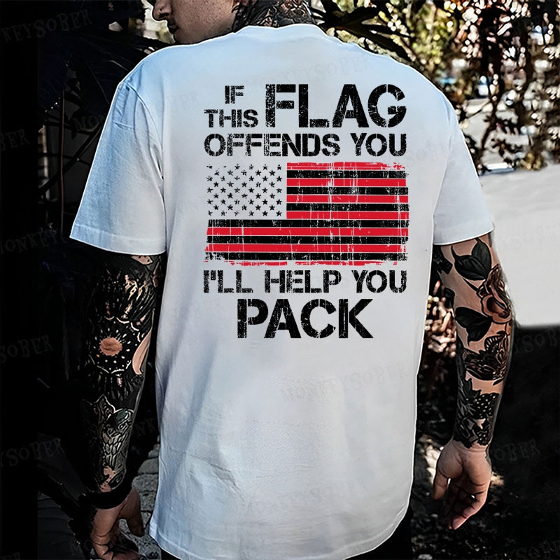 If This Flag Offends You I'll Help You Pack Monkey T-shirt