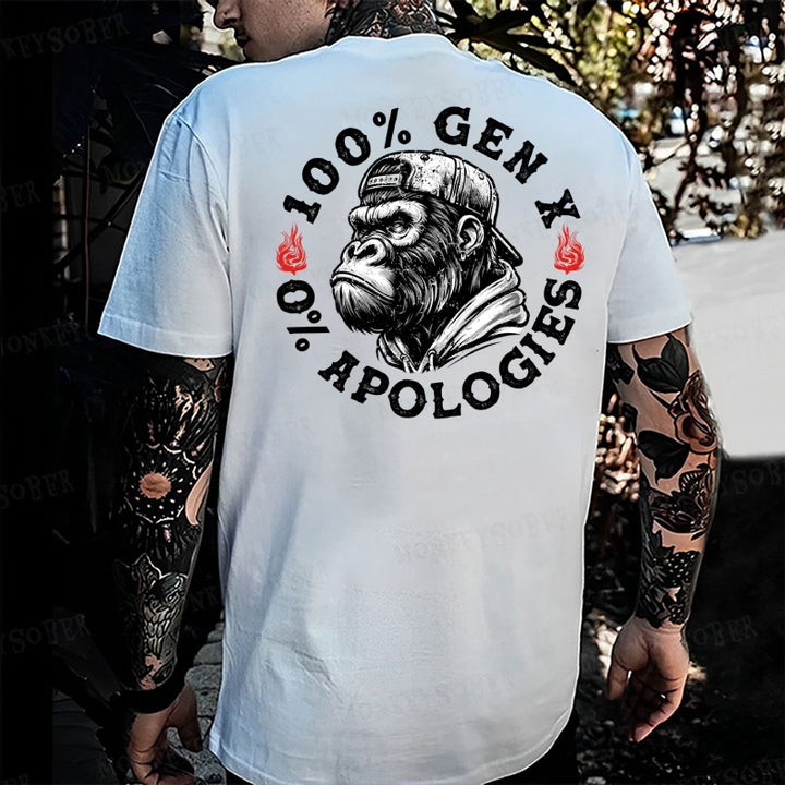 100% Gen X 0% Apologies Monkey T-shirt