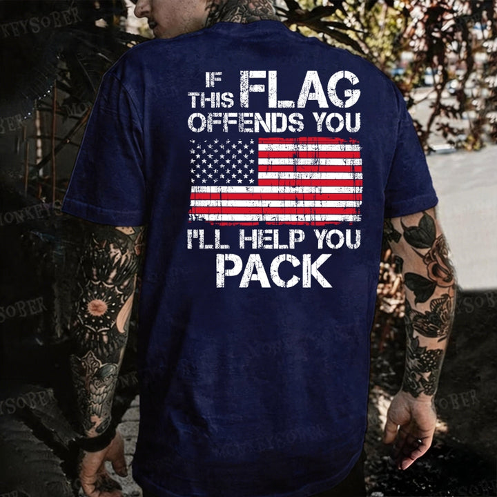 If This Flag Offends You I'll Help You Pack Monkey T-shirt