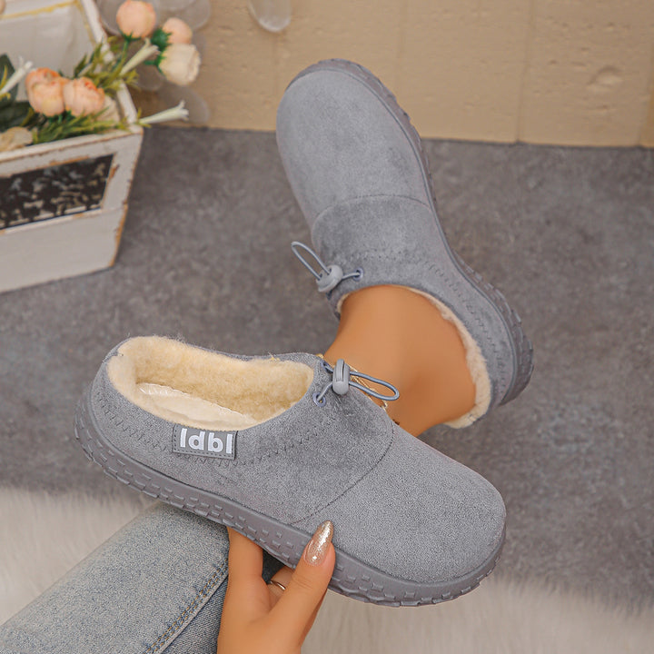 Women's Warm Plush-Lined Mules – Comfortable Non-Slip Shoes for Fall & Winter