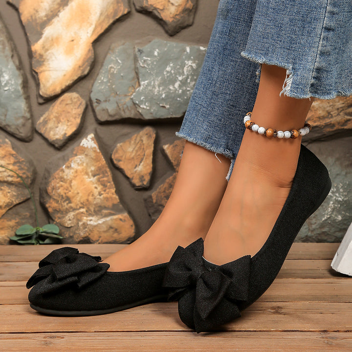 Women's Bow Comfort Flats – Soft Elegant Slip-On Shoes