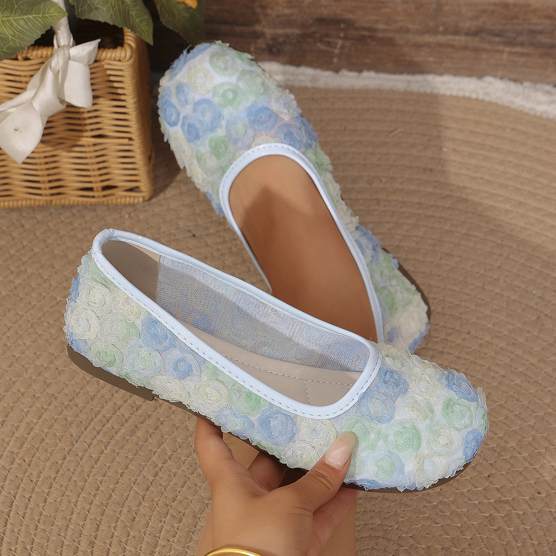 Women's Floral Comfort Flats – Lightweight Everyday Walking Shoes