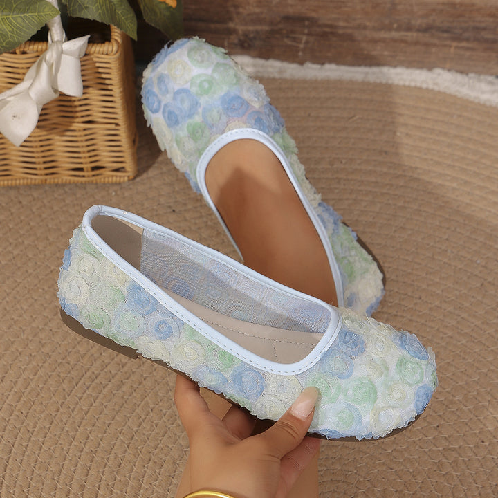 Women's Floral Comfort Flats – Lightweight Everyday Walking Shoes