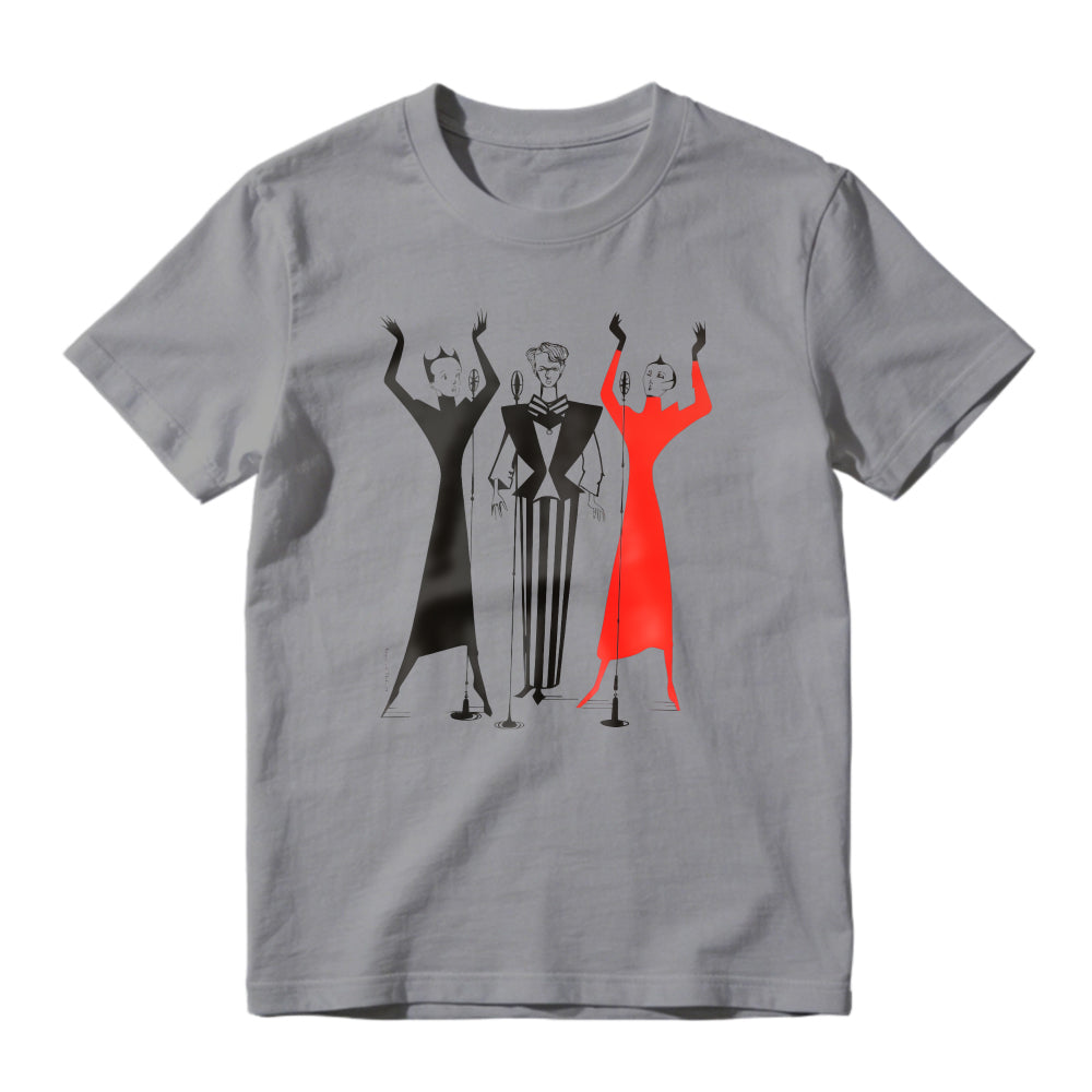Retro Three Vocal Singers Graphic T-Shirt Vintage Choir Microphone Art Music Lover Short Sleeve Tee
