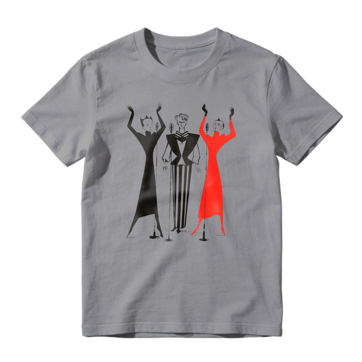 Retro Three Vocal Singers Graphic T-Shirt Vintage Choir Microphone Art Music Lover Short Sleeve Tee