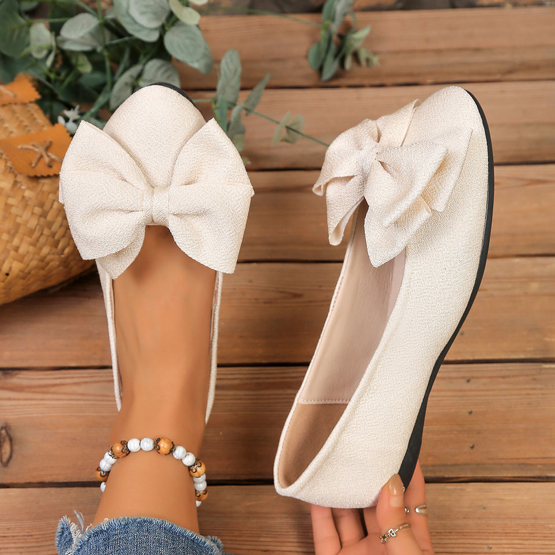 Women's Bow Comfort Flats – Soft Elegant Slip-On Shoes