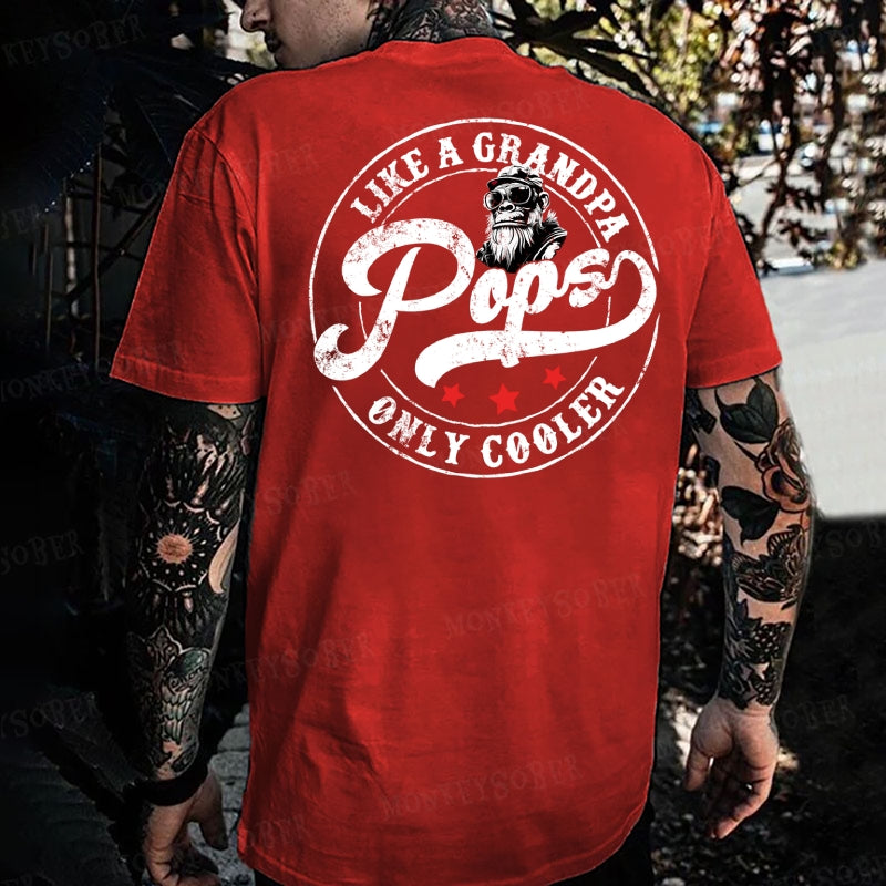 Pops Like A Grandpa Only Cooler Monkey T-shirt