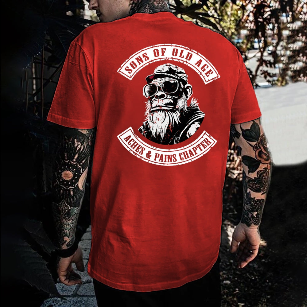 Sons Of Old Age Aches And Pain Chapter Funny Monkey T-shirt