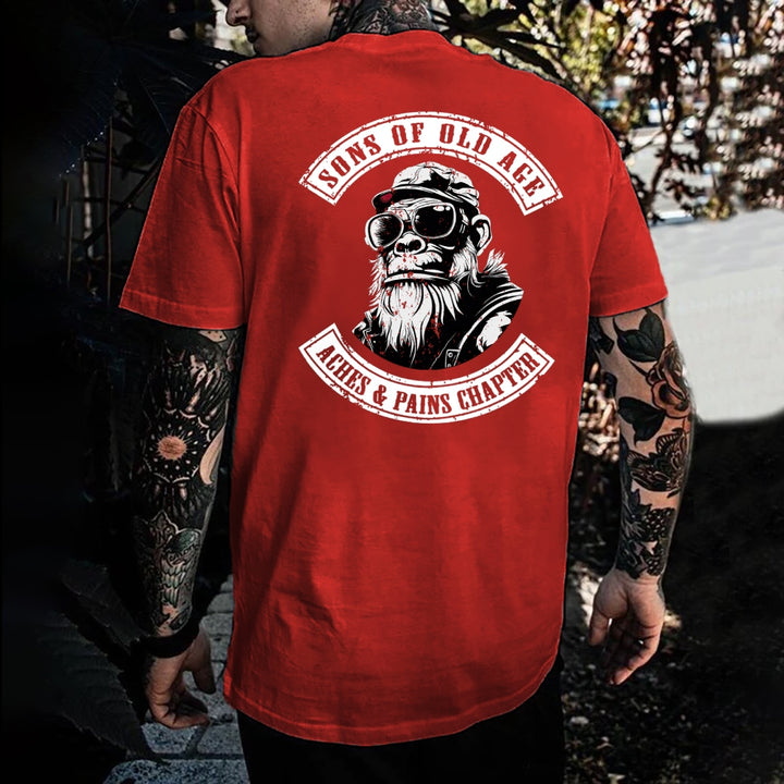 Sons Of Old Age Aches And Pain Chapter Funny Monkey T-shirt