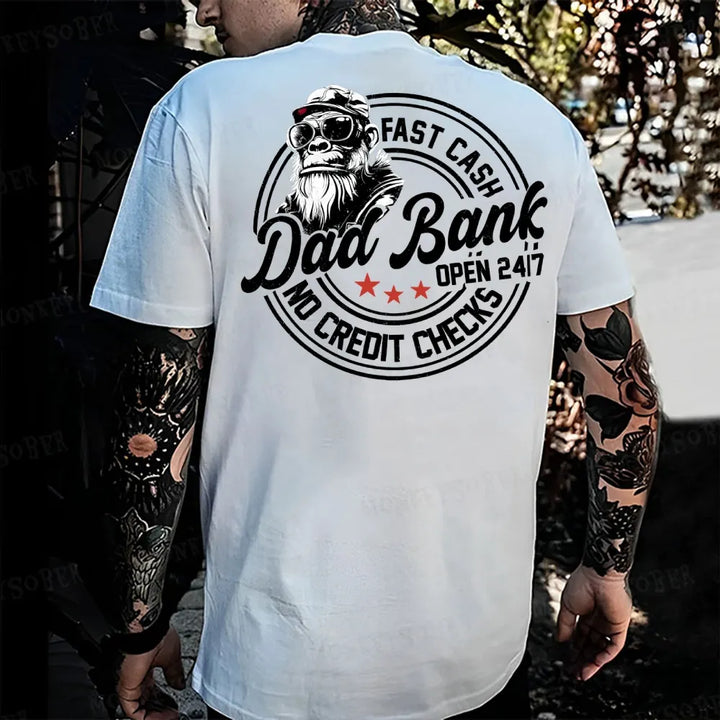 Fast Cash Dad Bank No Credit Checks Monkey T-shirt