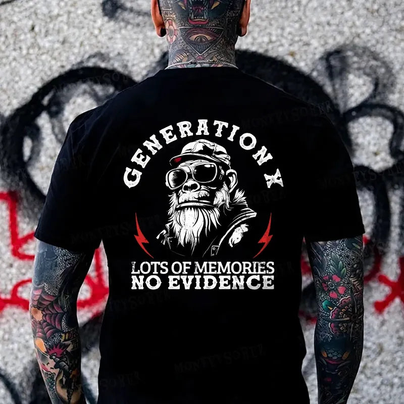 Generation X Lots Of Memories No Evidence Monkey T-shirt