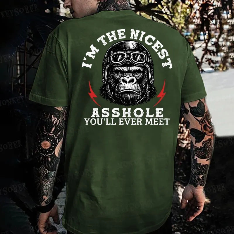 I'm The Nicest Asshole You'll Ever Meet Monkey T-shirt