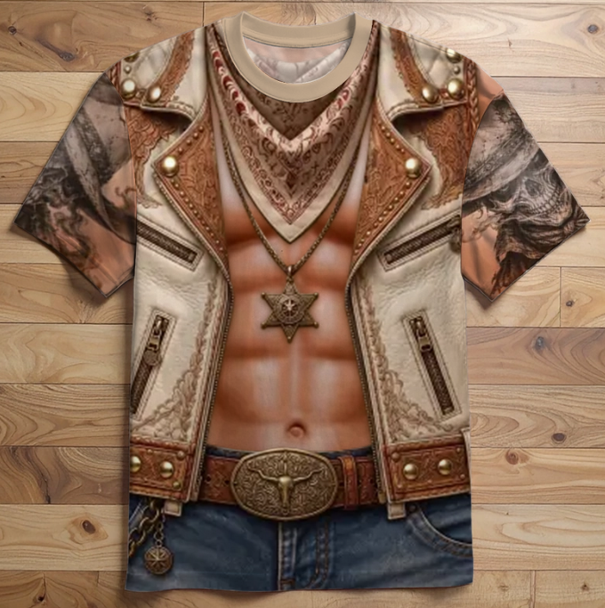 Custom Cowboy Warrior T-shirt - Personalized Birthday Gifts For Husband, Son, Grandson, Yourself - Cowboy Six Pack