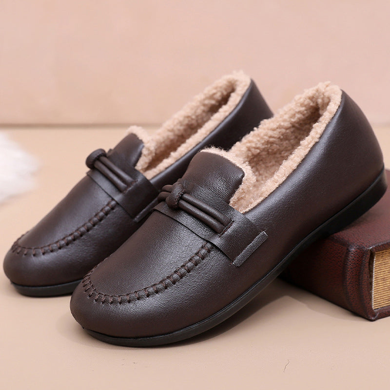 Women's Winter Warm Slip-On Shoes – Cozy Fleece Lined, Non-Slip, Easy Comfort Loafers