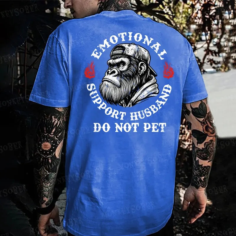 Emotional Support Husband Do Not Pet Monkey T-shirt