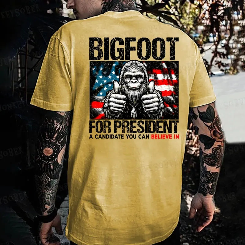 Bigfoot For President A Candidate You Can Believe In Monkey T-shirt