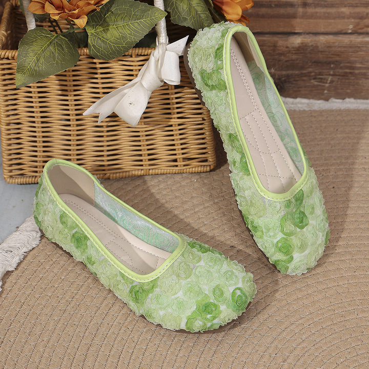 Women's Floral Comfort Flats – Lightweight Everyday Walking Shoes