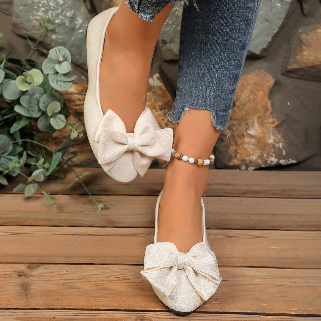 Women's Bow Comfort Flats – Soft Elegant Slip-On Shoes