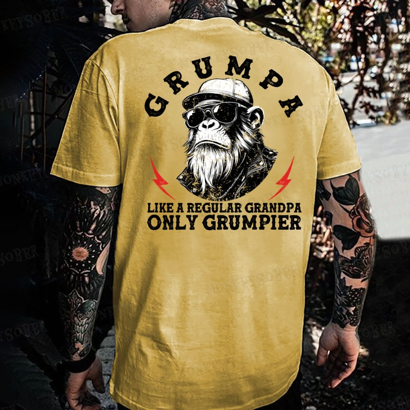 Grumpa Like A Regular Grandpa Only Grumpier Monkey T-shirt