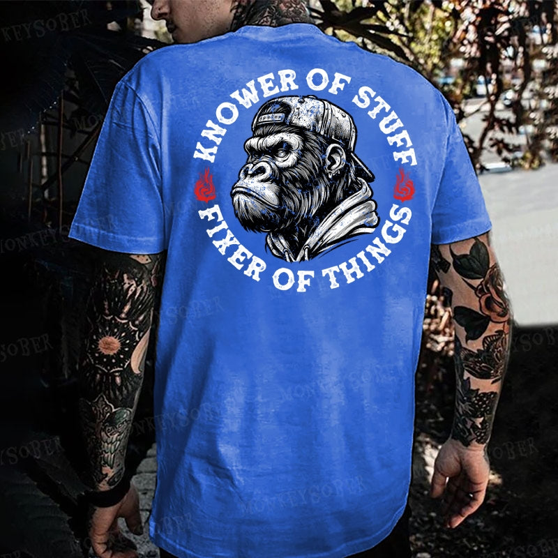Knower of Stuff , Fixer of Things Monkey T-shirt