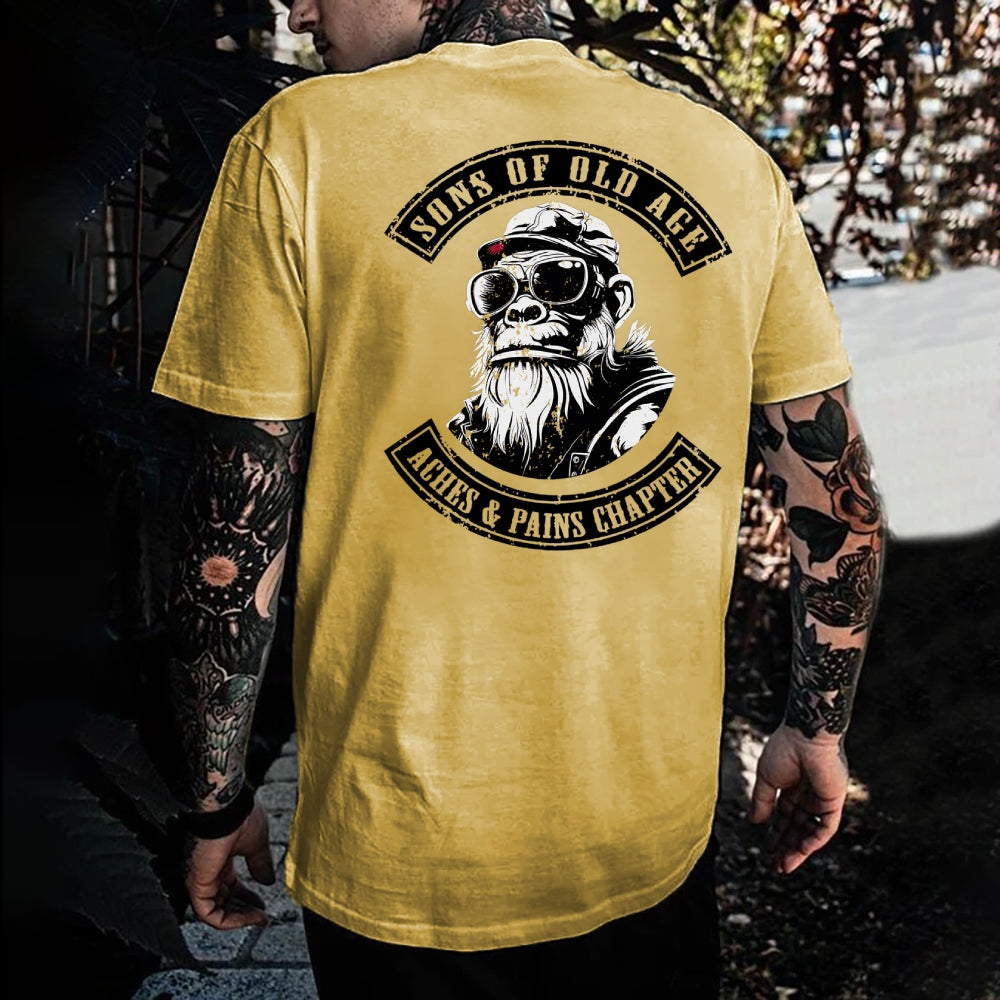 Sons Of Old Age Aches And Pain Chapter Funny Monkey T-shirt