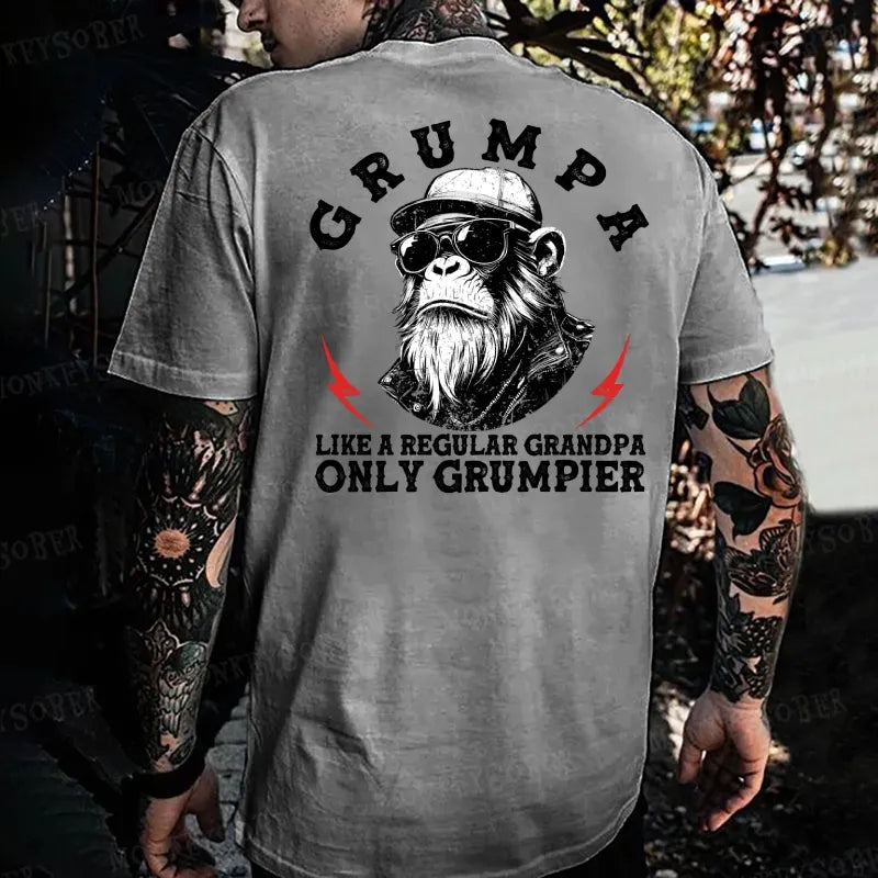 Grumpa Like A Regular Grandpa Only Grumpier Monkey T-shirt