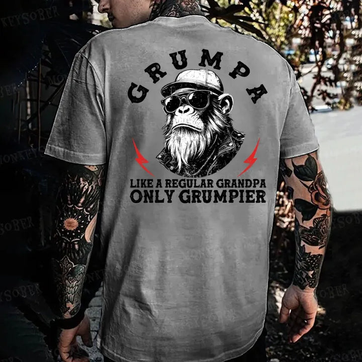 Grumpa Like A Regular Grandpa Only Grumpier Monkey T-shirt