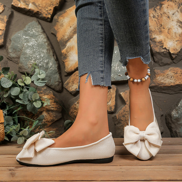 Women's Bow Comfort Flats – Soft Elegant Slip-On Shoes