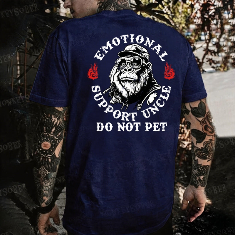Emotional Support Uncle Do Not Pet Monkey T-shirt