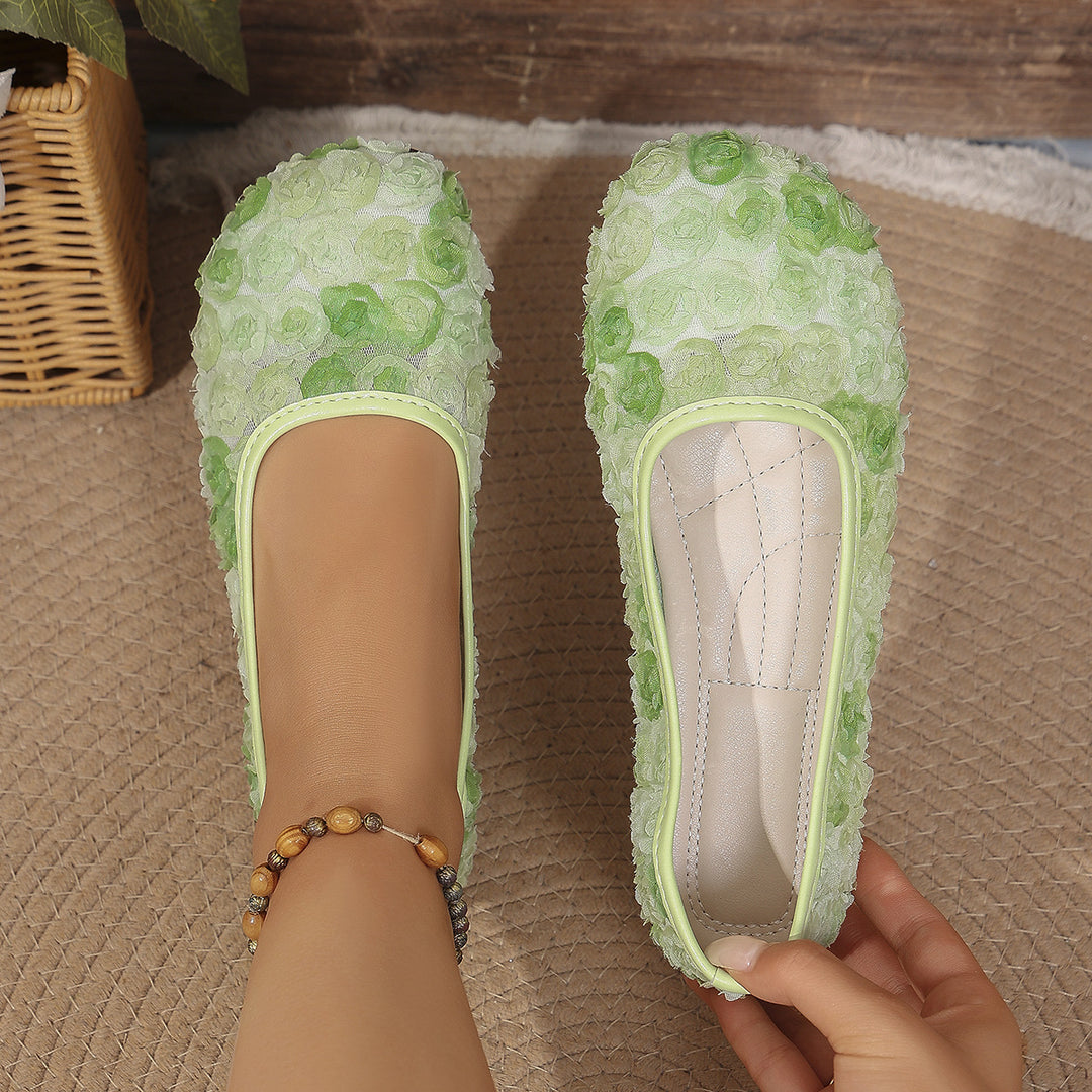 Women's Floral Comfort Flats – Lightweight Everyday Walking Shoes