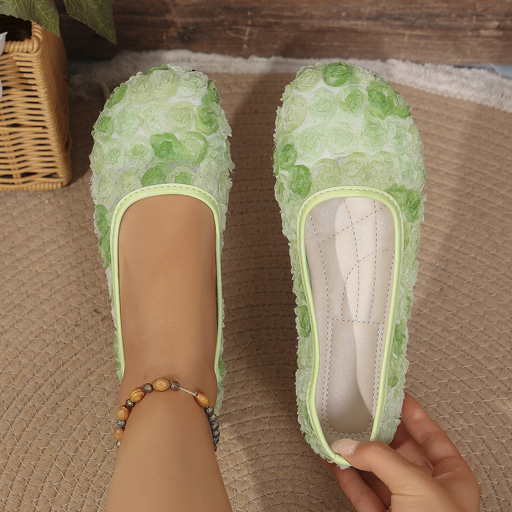 Women's Floral Comfort Flats – Lightweight Everyday Walking Shoes