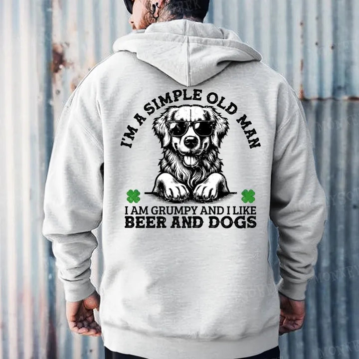I'm A Simple Old Man I Am Grumpy And I Like Beer And Dogs Hoodies