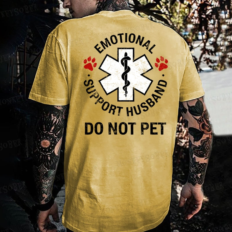 Emotional Support Husband Do Not Pet Monkey T-shirt