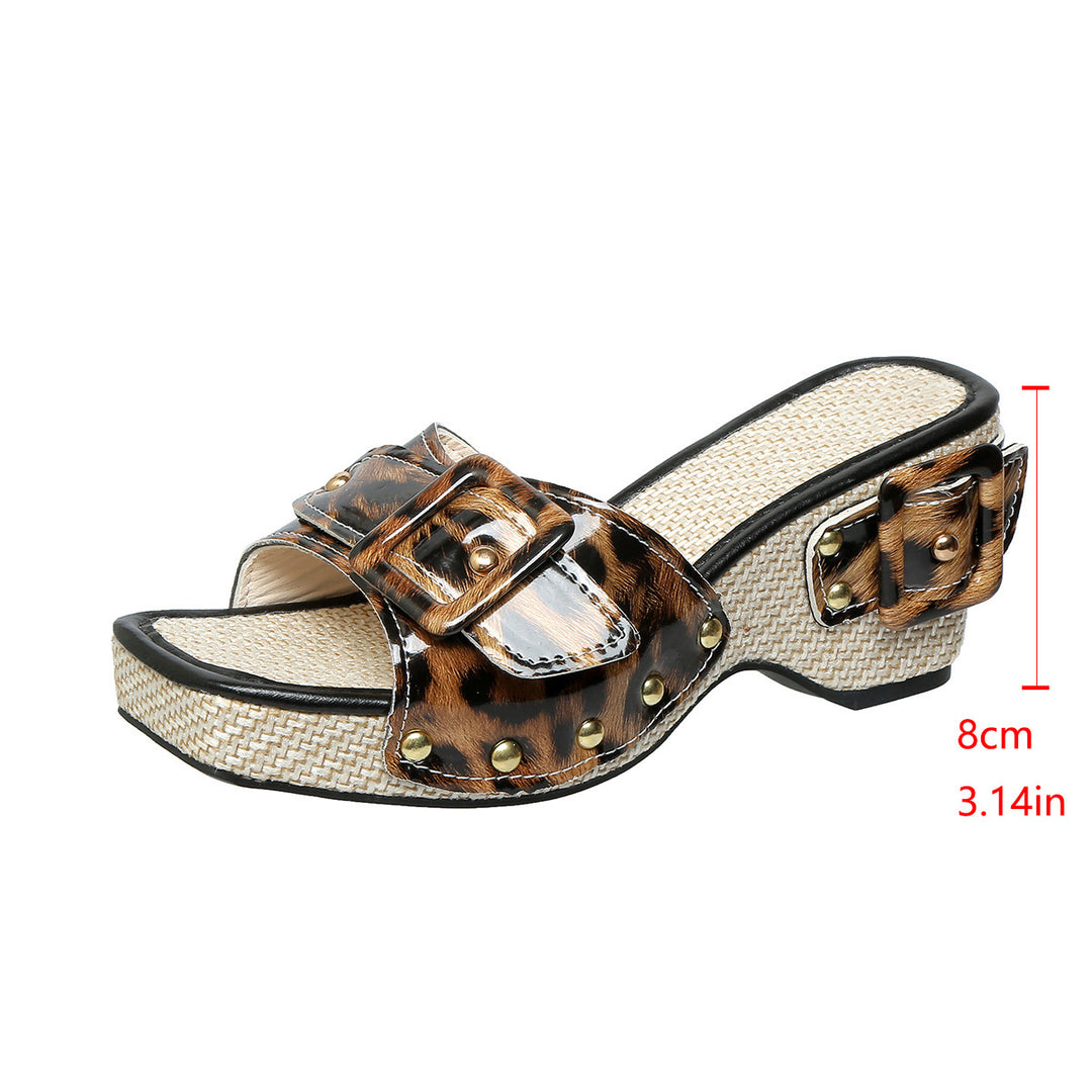 Women's Platform Sandals – Comfortable Summer Shoes with Rivet Detail