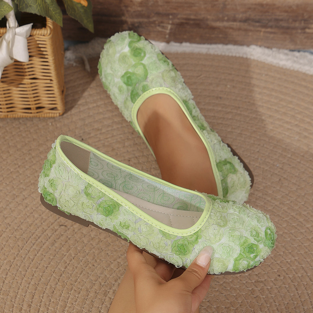 Women's Floral Comfort Flats – Lightweight Everyday Walking Shoes
