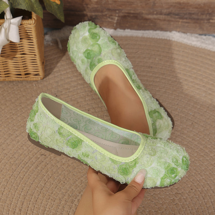 Women's Floral Comfort Flats – Lightweight Everyday Walking Shoes