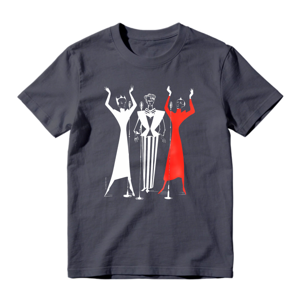 Retro Three Vocal Singers Graphic T-Shirt Vintage Choir Microphone Art Music Lover Short Sleeve Tee