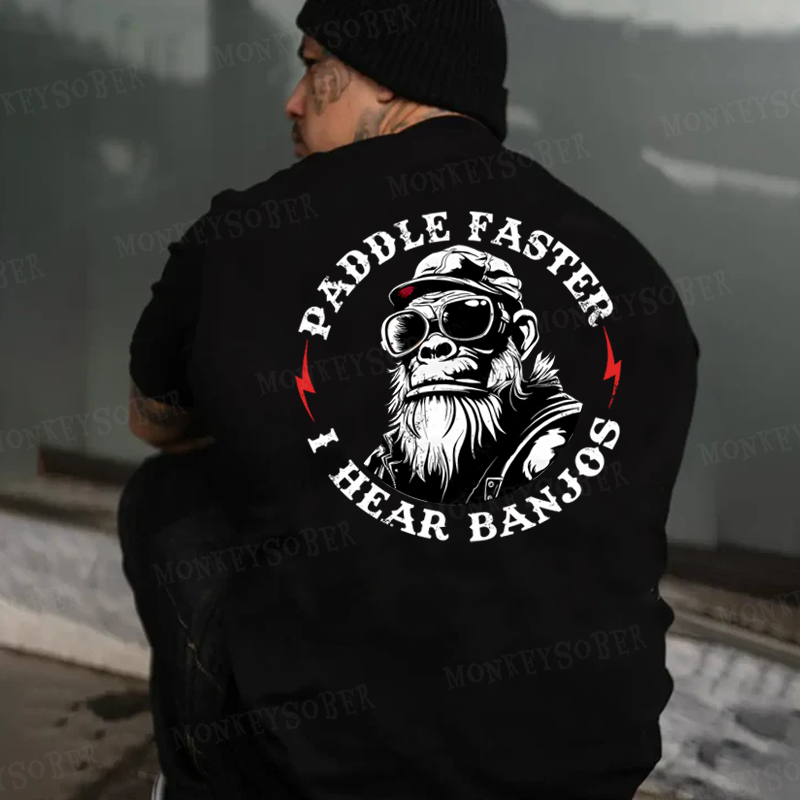 Paddle Faster I Hear Banjos Monkey T-shirt