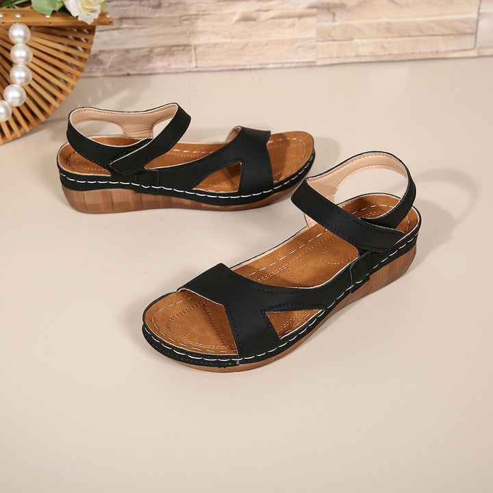 Women's Velcro Wedge Platform Sandals – Comfortable Slip-On Summer Shoes for All-Day Support