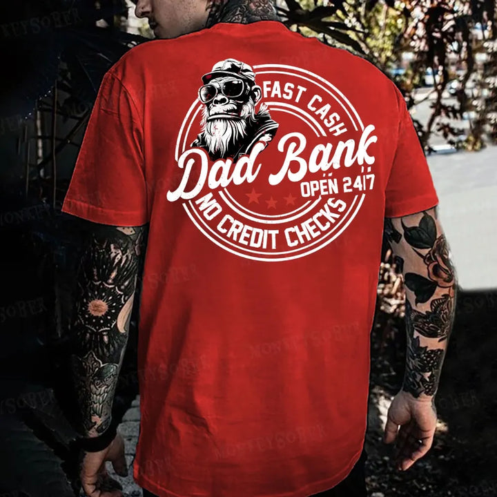 Fast Cash Dad Bank No Credit Checks Monkey T-shirt